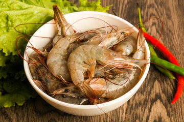 Raw king prawn