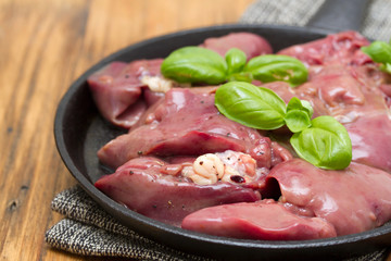 raw chicken liver with black pepper