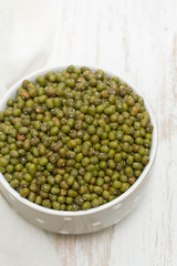 uncooked green soya in bowl
