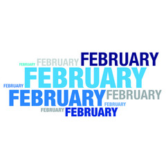 February month typography