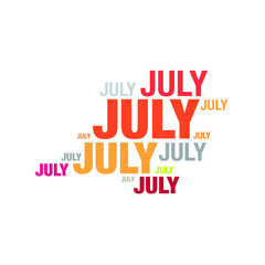 July month typography