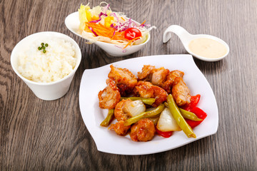 Stir fry teriyaki pork