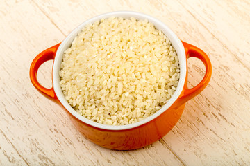 Raw rice heap