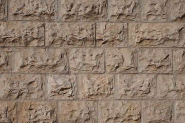 Ancient brick stone wall decorative texture.