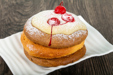 Pancake with cherry