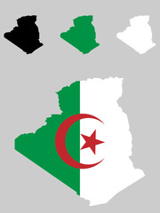 Map of Algeria with national flag decoration