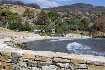View of the Ruin's beach (near Aliki) in Thasos