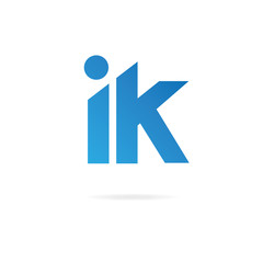 Letters I, K logo. Design template elements, monogram
