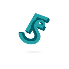 Letters S, F logo. Design template elements, monogram