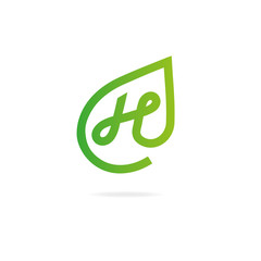 Letter N logo. Design template elements, eco