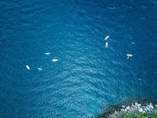 Obraz premium 2136955 Above view on group of kayaks