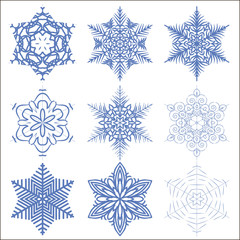 Star symbol graphic, crystal, frozen decoration, snowflakes