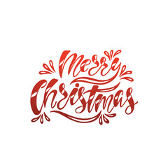 Merry Christmas. Hand drawn calligraphy text. Holiday typography design. Christmas greeting card.