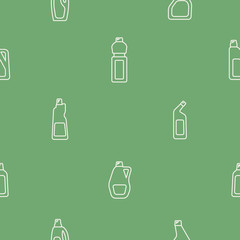 Seamless pattern with cleaning chemical products for your design
