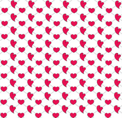 Cut seamless hearts vector pattern and background. Love illustration pattern for valentine.