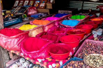 Rangoli powder for sale on Kathmandu street market