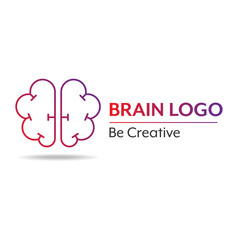 Brain Line logo vector
