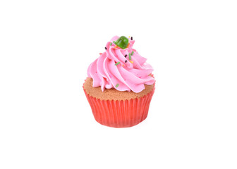 mini tasty cupcake isolated on white background