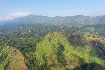 Namunukula und little Adams peak seen from the Ella rock, a famous viewpoint approx 1400m high. The peak is a popular tourist destination and one of the attractions of the small town Ella on Sri Lanka
