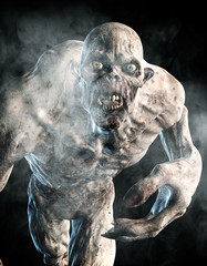 3d illustration of Scary monster out from the dark,Hard light style © Joe Therasakdhi