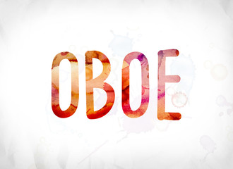 Oboe Concept Painted Watercolor Word Art