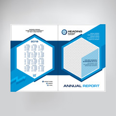 Cover design for catalog, brochures, booklets, business folders, a template for posting photos and text, blue abstract background vector