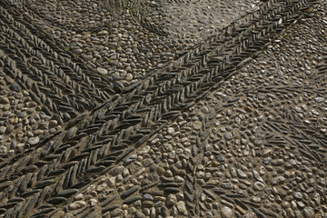cobbled pavement background or texture