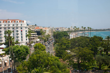 Fototapeta na wymiar The Boulevard de La Croisette in Cannes