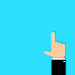 Finger pointer up, banner poster with copy space