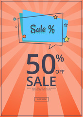 Sale Deals for You 50 Off Sale with Text Vector