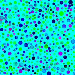 Watercolor confetti seamless pattern. Hand painted terrific circles. Watercolor confetti circles. Light blue scattered circles pattern. 114.