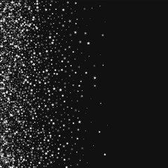 Amazing falling stars. Scatter left gradient with amazing falling stars on black background. Great Vector illustration.