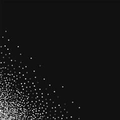 Round gold glitter. Messy bottom left corner with round gold glitter on black background. Memorable Vector illustration.