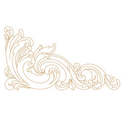 Vintage baroque ornament, corner. Retro pattern antique style acanthus. Decorative design element filigree calligraphy vector. - stock vector