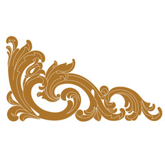 Vintage baroque ornament, corner. Retro pattern antique style acanthus. Decorative design element filigree calligraphy vector. - stock vector
