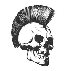 Punk skull illustration - obrazy, fototapety, plakaty