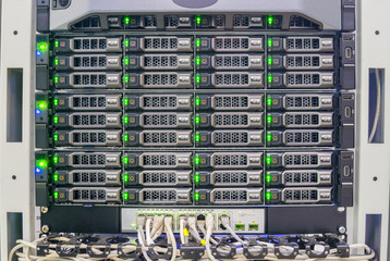Server database installed in the server room and connected to the switch