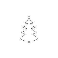 Christmas tree black silhouette card