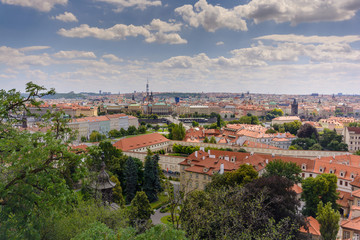 Fototapeta na wymiar Prague city view and skyline from Prague castle