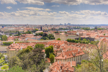 Fototapeta na wymiar Prague city view and skyline from Prague castle