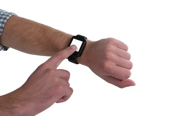 Fototapeta premium Close-up of man wearing smartwatch