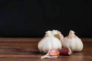 garlic on a dark background