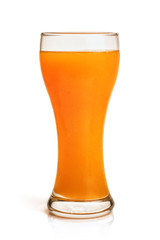 Orange juice in highball glass.