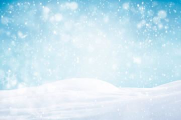 Falling snow winter background