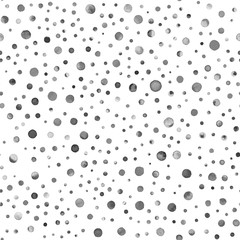 Watercolor confetti seamless pattern. Hand painted good-looking circles. Watercolor confetti circles. White scattered circles pattern. 183.