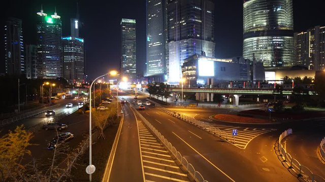 Shanghai Downtown district at night