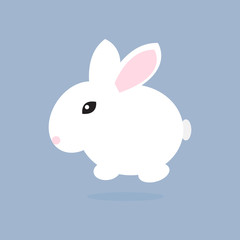 Vector icon white rabbit. 
