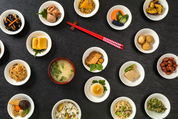 ごはんとおかずいろいろ　Side dishes of rice japanese food