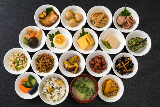 ごはんとおかずいろいろ　Side dishes of rice japanese food