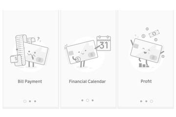 Growing profit. Bill payment. Financial calendar.Modern interface UX UI GUI screen template for smart phone or web site banners.